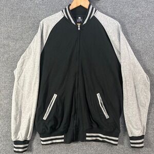PJ MARK Jacket Mens Extra Large Full Zip Raglan Colorblock Ribbed Cuffs